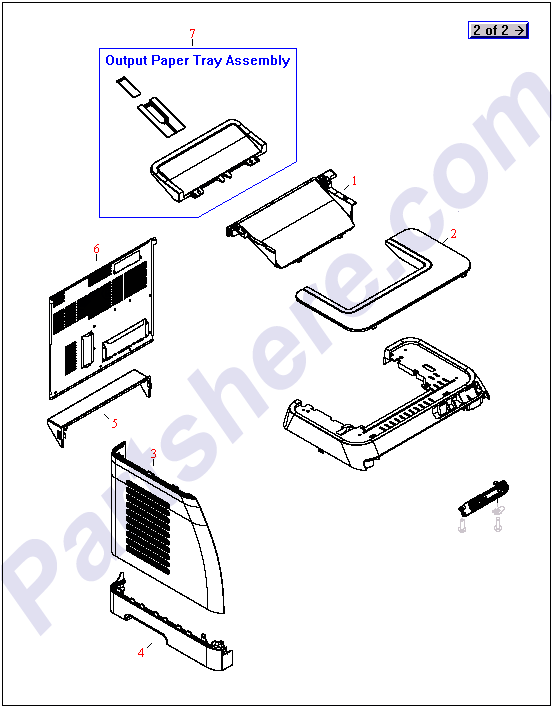 HP parts picture diagram for RC1-5227-000CN, RC1-5174-000CN