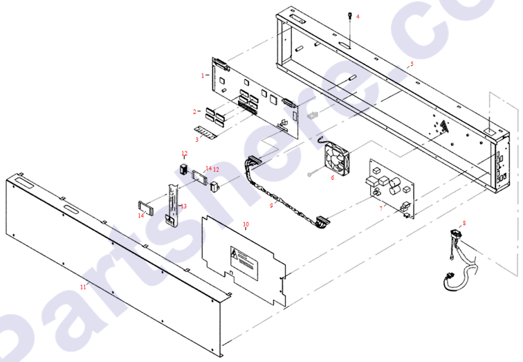C318069102 HP Main logic board view part diagram