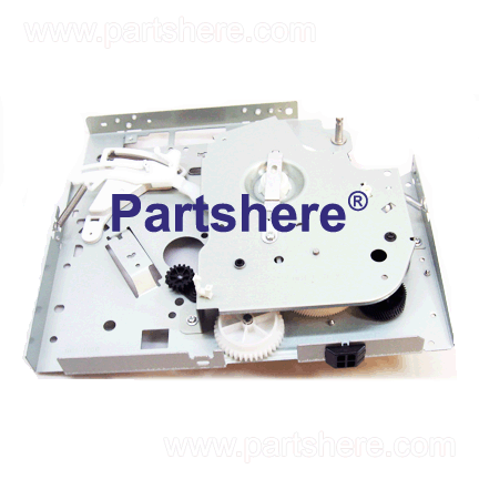 RM1-0527-000CN - Right side plate assembly - Includes the right side plate, drive motor, most all drive gears, and cam levers - Does not come with the pickup roller solenoid or 69 tooth gear 