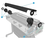 HP 5HB10-67004 Roll Cover 36 DesignJet T65 - OEM, Compatible, or Used - Partshere.com