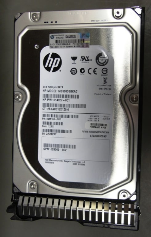 HPE 628182-001 3TB hot-plug SATA hard disk dr - OEM, Compatible, or Used - Partshere.com