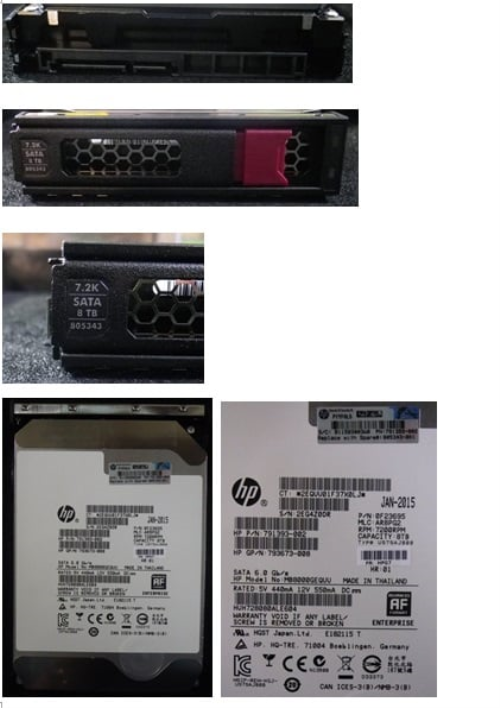 HPE 805343-001 8TB SATA hard drive - 7,200 RP - OEM, Compatible, or Used - Partshere.com
