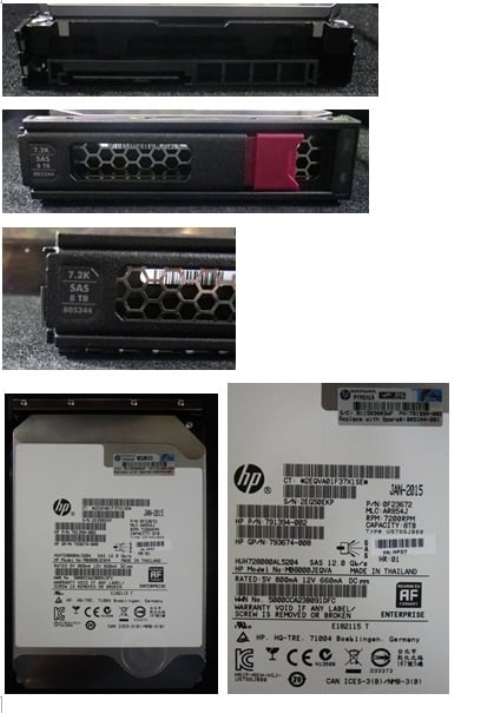 HPE 805344-001 8TB SAS hard drive - 7,200 RPM - OEM, Compatible, or Used - Partshere.com