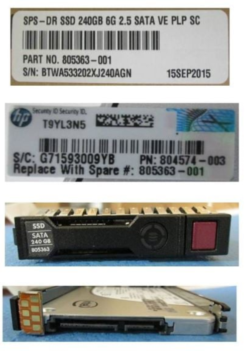 HPE 805363-001 240GB hot-plug Solid State Dri - OEM, Compatible, or Used - Partshere.com