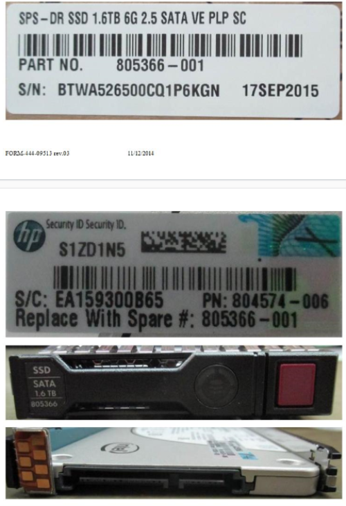 HPE 805366-001 1.6TB hot-plug Solid State Dri - OEM, Compatible, or Used - Partshere.com
