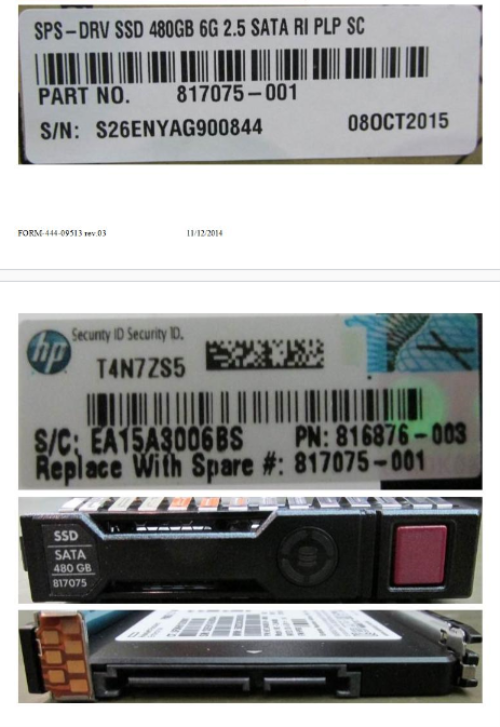HPE 817075-001 480GB hot-plug Solid State Dri - OEM, Compatible, or Used - Partshere.com