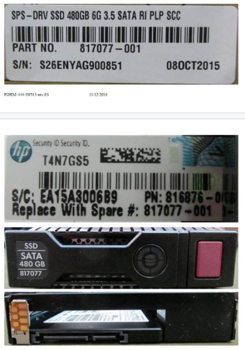 HPE 817077-001 480GB hot-plug Solid State Dri - OEM, Compatible, or Used - Partshere.com
