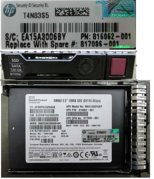 HPE 817096-001 120GB hot-plug Solid State Dri - OEM, Compatible, or Used - Partshere.com