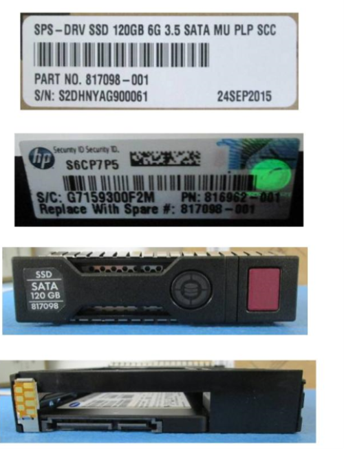 HPE 817098-001 120GB hot-plug Solid State Dri - OEM, Compatible, or Used - Partshere.com
