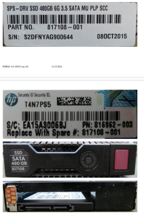 HPE 817108-001 480GB hot-plug Solid State Dri - OEM, Compatible, or Used - Partshere.com