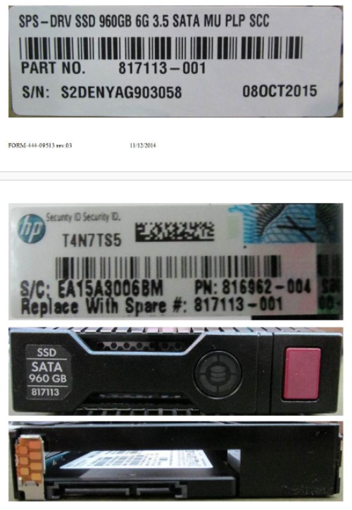 HPE 817113-001 960GB hot-plug Solid State Dri - OEM, Compatible, or Used - Partshere.com